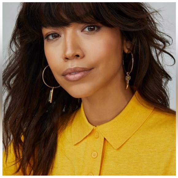 Kendra Scott Hammered Hoop Earrings Vintage Gold NWT - Picture 6 of 6